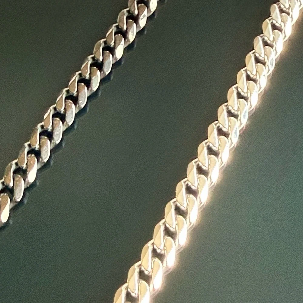Titanium Cuban Link Chain Bracelet 7mm Waterproof Men’s Jewelry